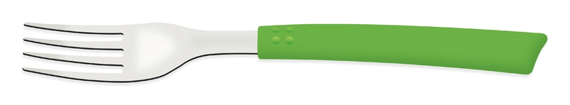 Tramontina Brisa Stainless Steel Table Fork with Green Polypropylene Handle