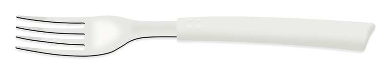 Tramontina Brisa Stainless Steel Table Fork with White Polypropylene Handle