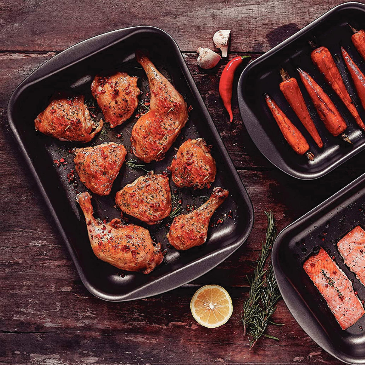 Tramontina Brasil 22cm 1.9L Graphite Aluminum Deep Roasting Pan with Interior and Exterior Starflon Max Nonstick Coating