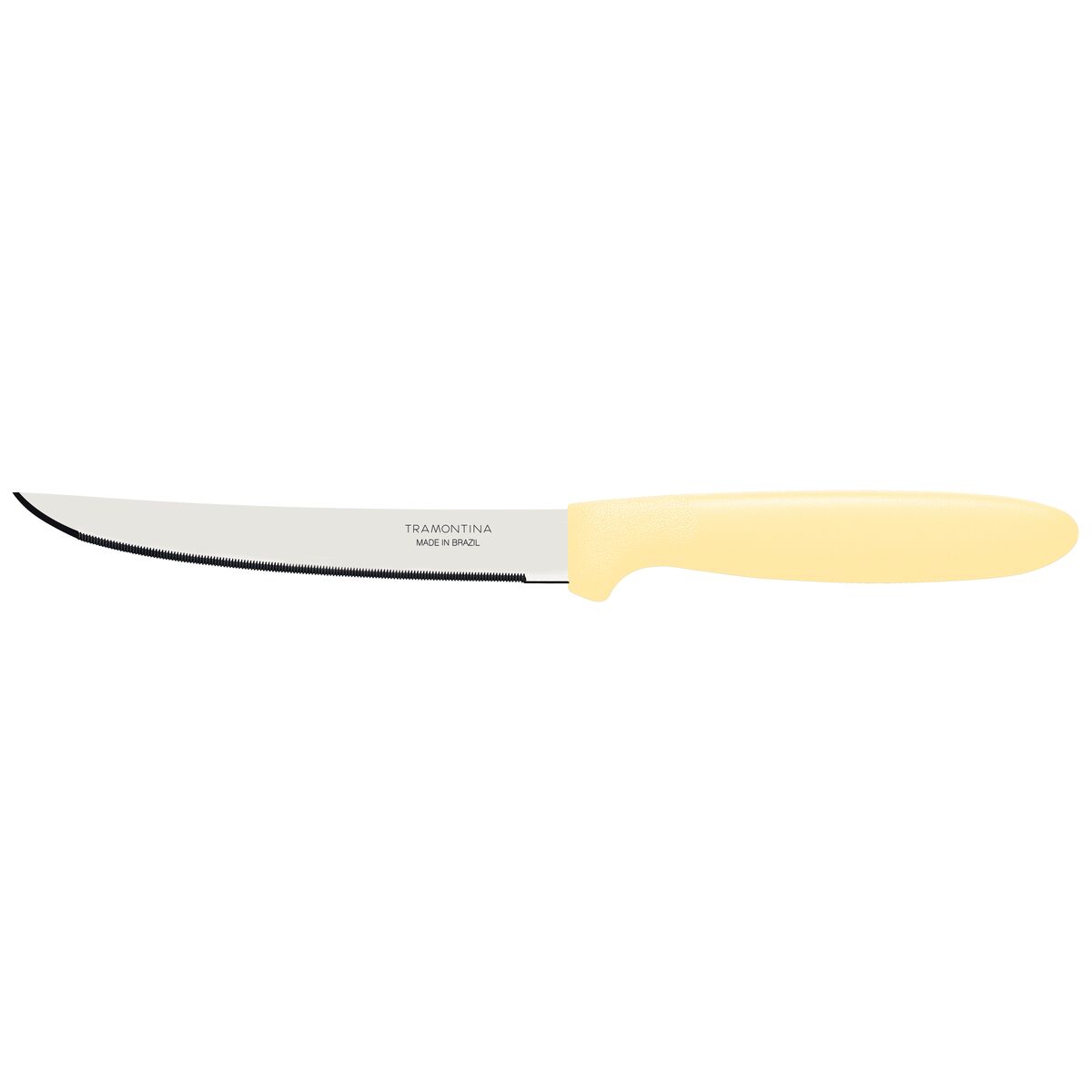 Tramontina Ipanema 2 Pieces Steak Knife Set with Micro Serrated Edge Stainless Steel Blades and Beige Polypropylene Handles