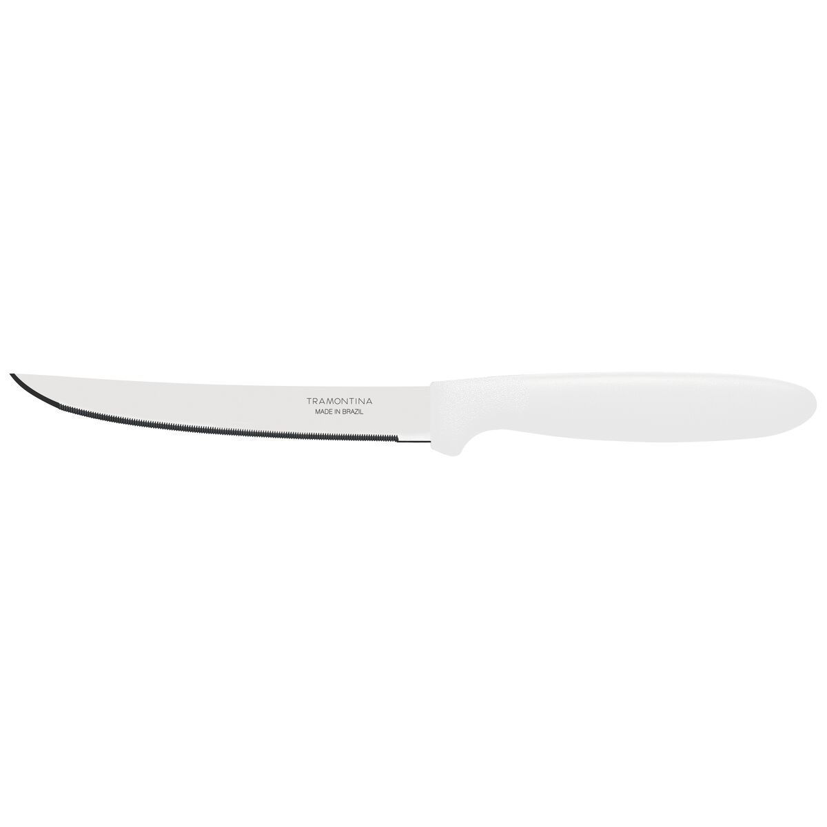 Tramontina Ipanema 2 Pieces Steak Knife Set with Micro Serrated Edge Stainless Steel Blades and White Polypropylene Handles