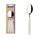 Tramontina Ipanema stainless steel tablespoon set with white polypropylene handles, 3 pcs