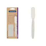 Tramontina Ipanema stainless steel butter spreader set with white polypropylene handles, 6 pcs