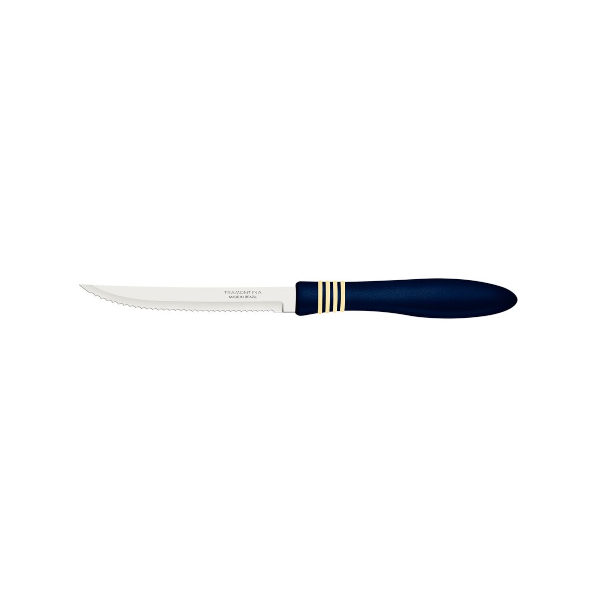 Tramontina Cor&Cor 2 Pieces Steak Knife Set with Stainless Steel Blade and Blue Polypropylene Handle