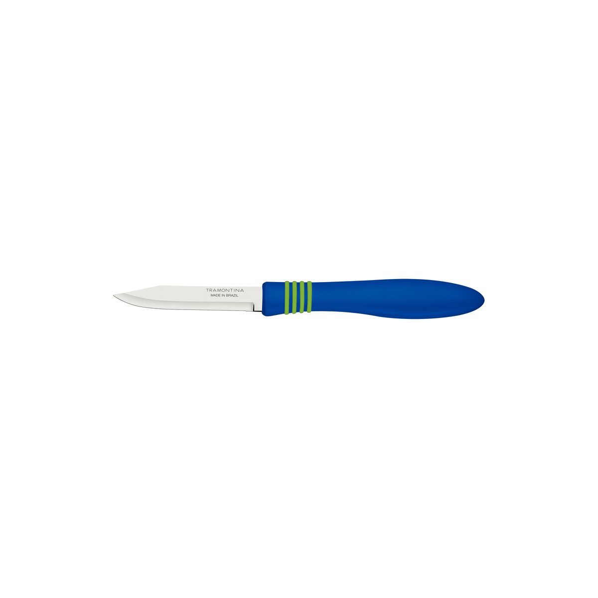 Tramontina Cor & Cor Vegetable and Fruit Knife with Stainless-Steel Blades and Blue Polypropylene Handles, 3"