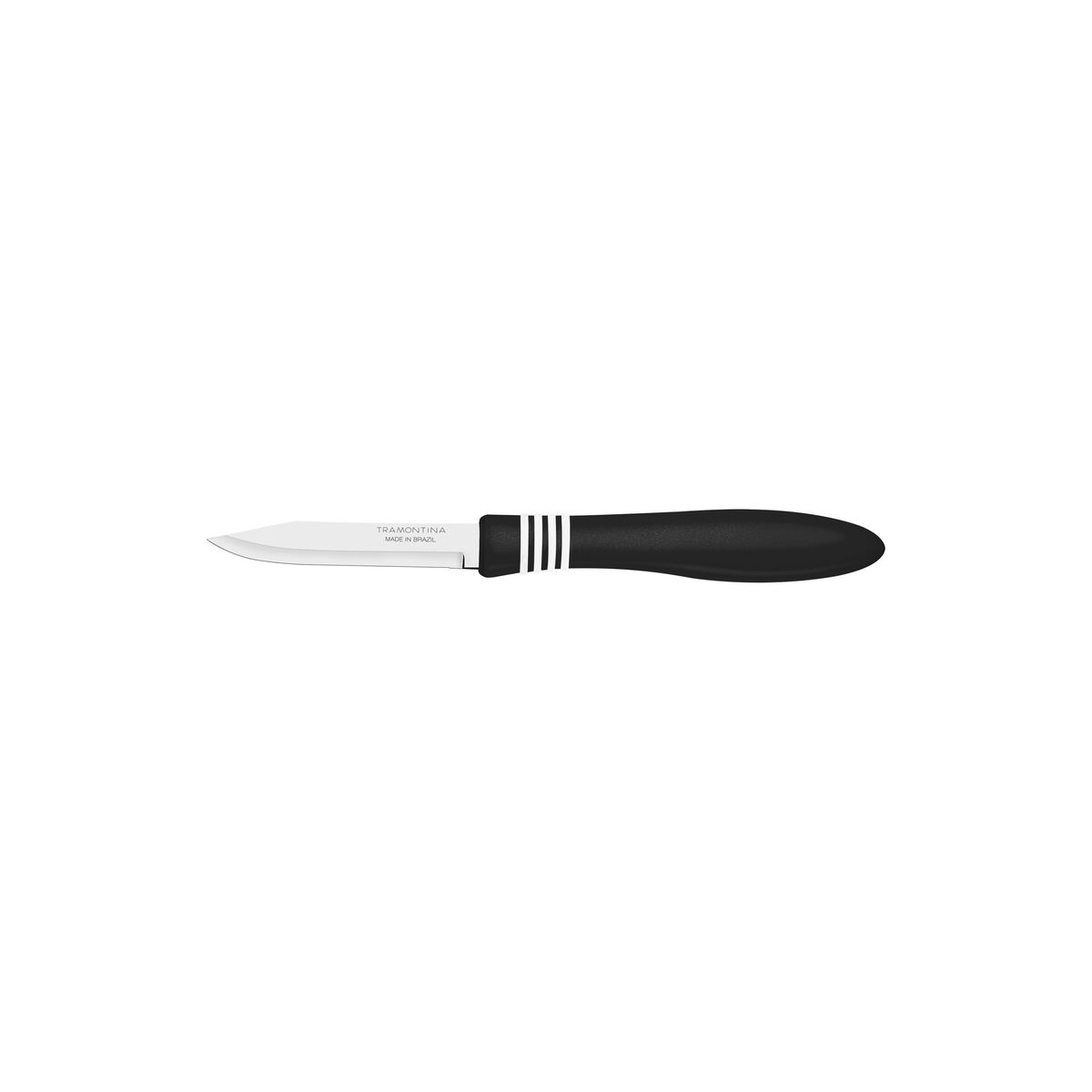 Tramontina Cor & Cor 3" Vegetable and Fruit Knife with Stainless-Steel Blade and Black Polypropylene Handle