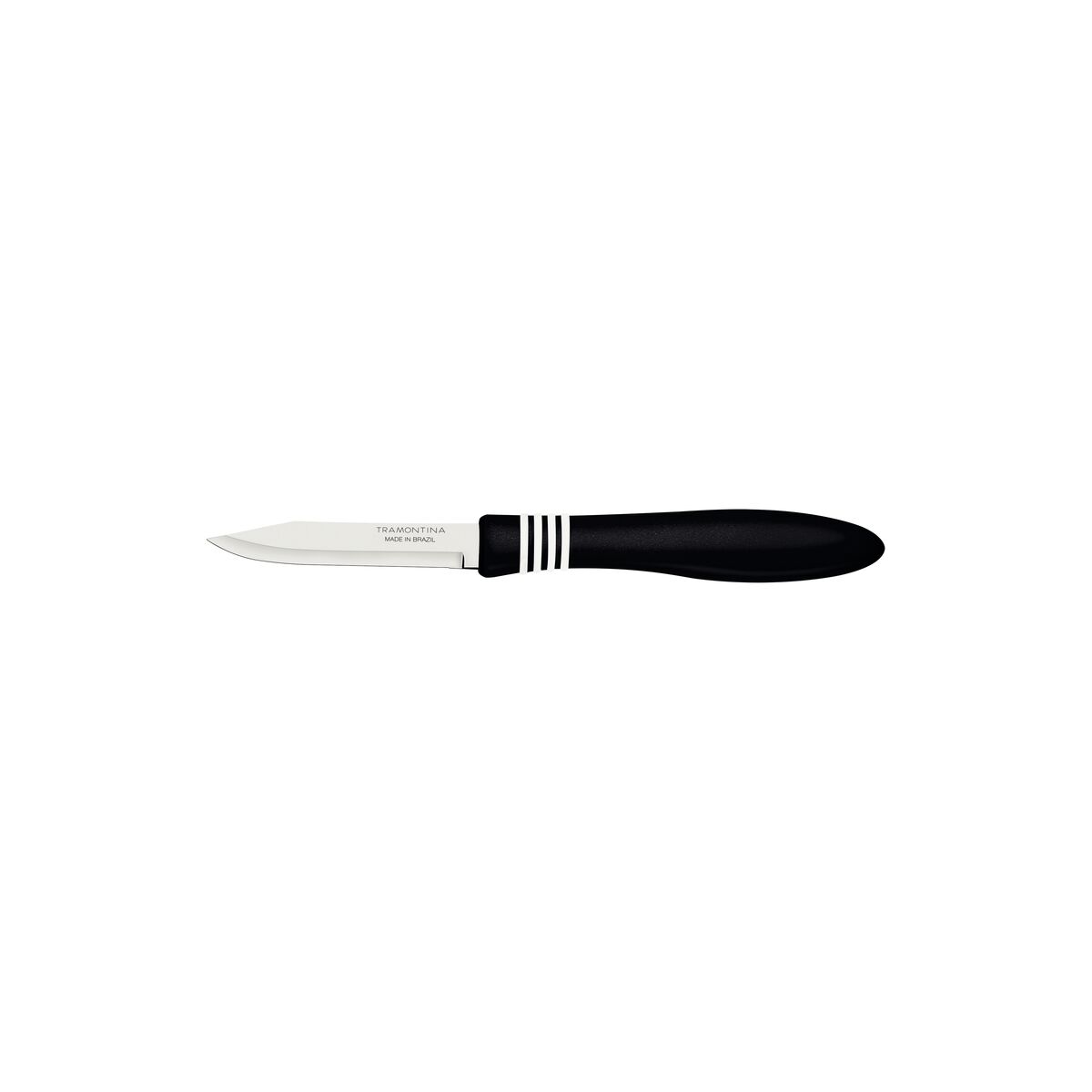 Tramontina Cor&Cor 2 Pieces Paring Knife Set with Stainless Steel Blade and Black Polypropylene Handle