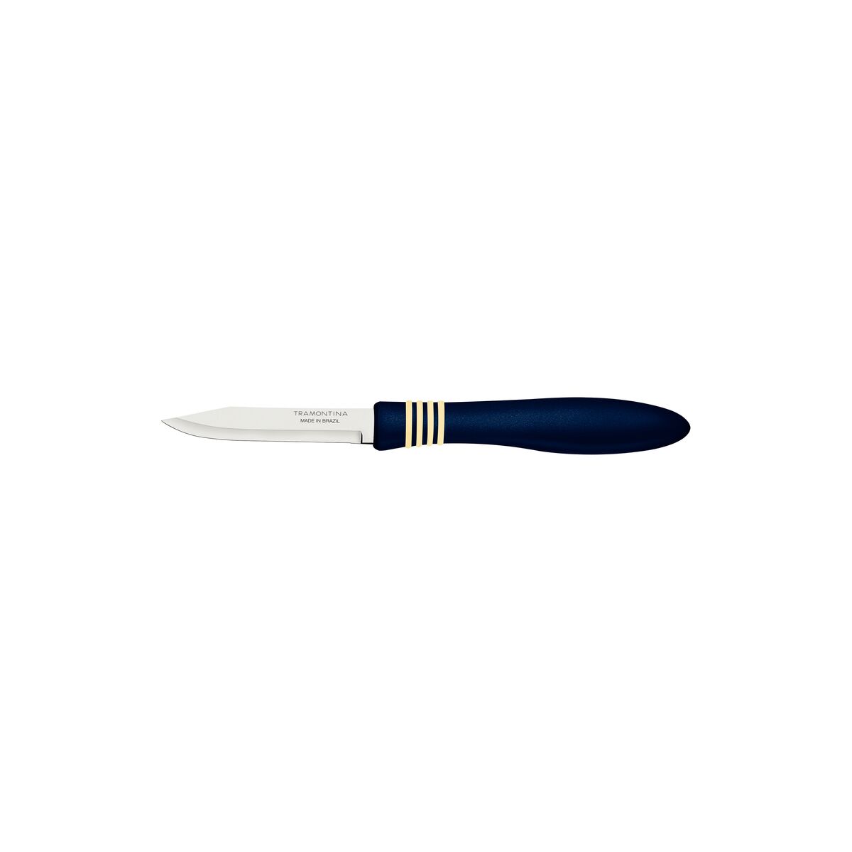 Tramontina Cor&Cor 2 Pieces Paring Knife Set with Stainless Steel Blade and Blue Polypropylene Handle