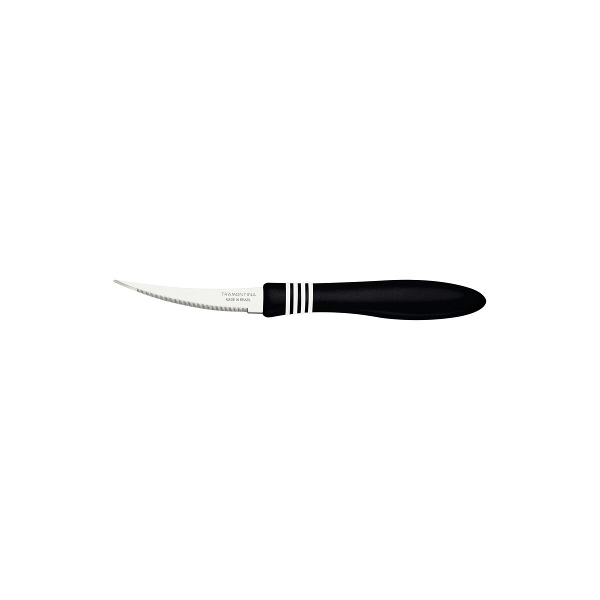 Tramontina Cor&Cor 2 Pieces Tomato Knife Set with Stainless Steel Blade and Black Polypropylene Handle