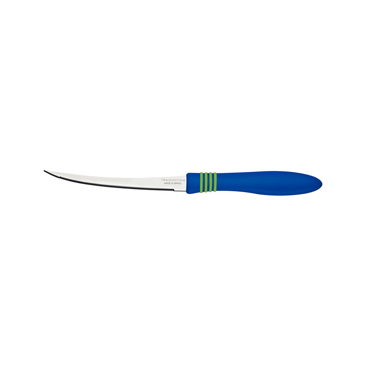 Tramontina Cor&Cor 2-Piece Tomato Knife Set with Stainless-Steel Blade and Blue Polypropylene Handles