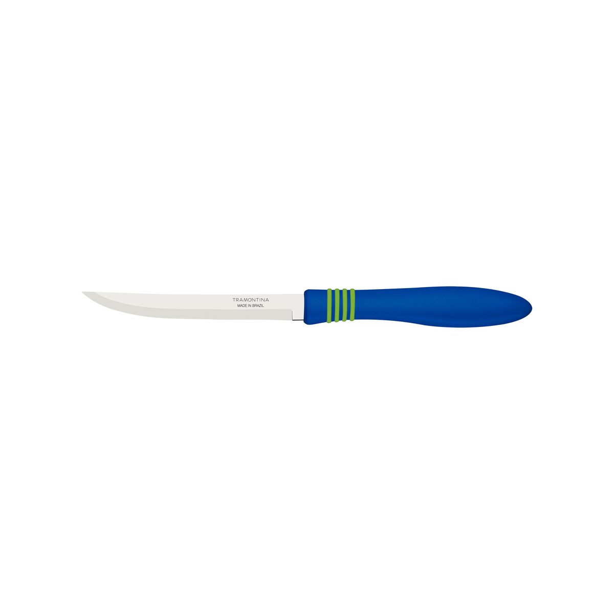Tramontina Cor&Cor 5" Steak Knife with Plain-Edged Stainless-Steel Blade and Blue Polypropylene Handle