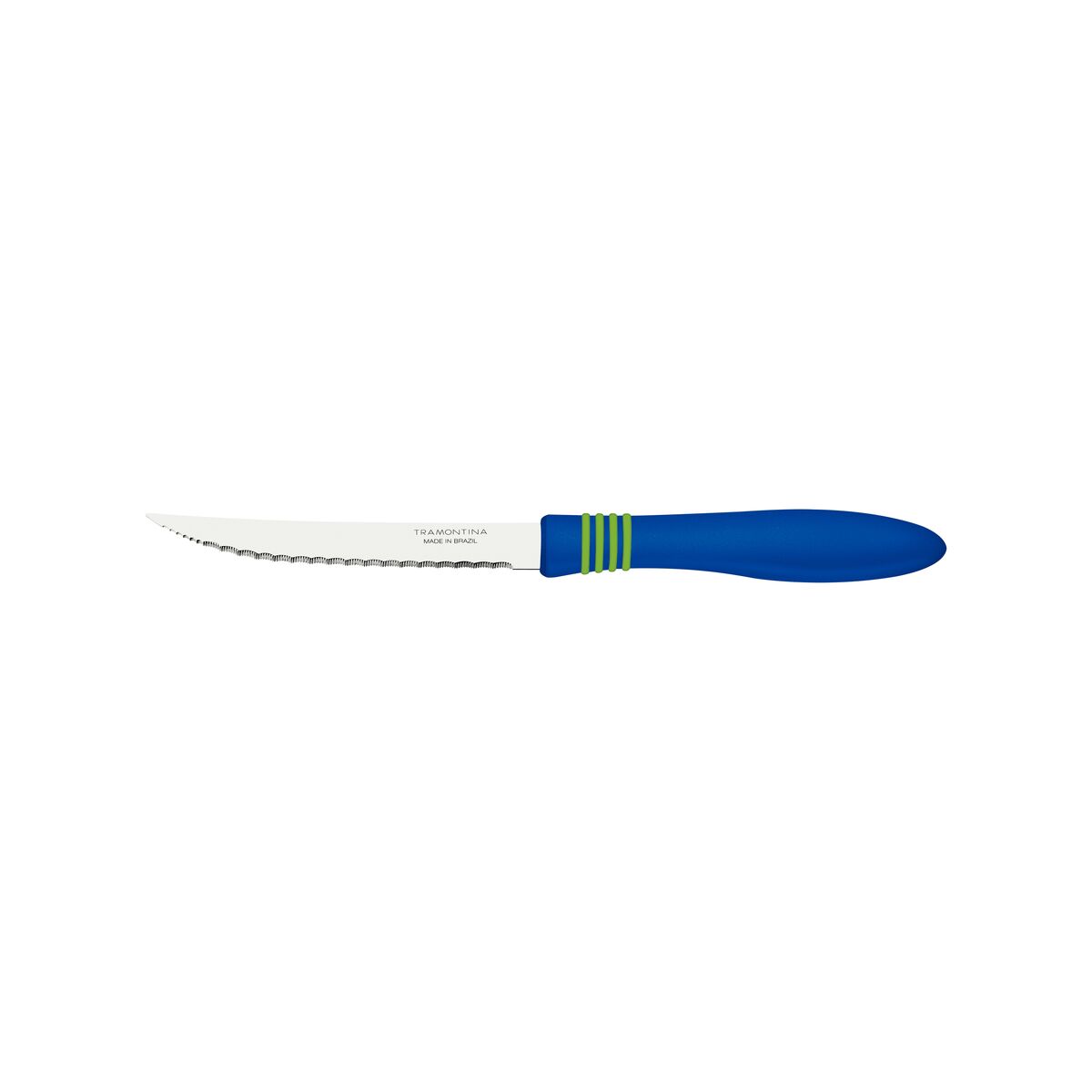 Tramontina Cor&Cor 5" Steak Knife with Micro-Serrated Stainless-Steel Blade and Blue Polypropylene Handle