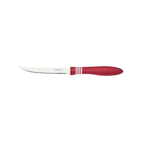 Tramontina Cor&Cor 1 Pieces Steak Knife Set with Stainless Steel Blade and Red Polypropylene Handle