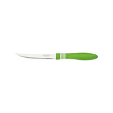Tramontina Cor&Cor 2 Pieces Steak Knife Set with Stainless Steel Blade and Green Polypropylene Handle