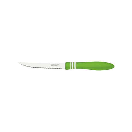 Tramontina Cor&Cor 2 Pieces Steak Knife Set with Stainless Steel Blade and Green Polypropylene Handle