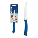 Tramontina Felice 5" Steak Knife with Plain-Edged Stainless-Steel Blade and Blue Polypropylene Handle