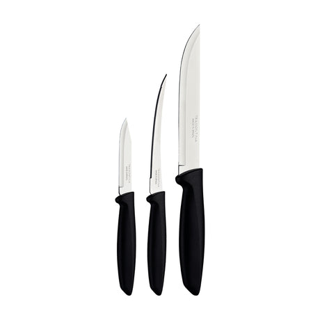 Tramontina Plenus 6-Piece Knife Set with Stainless-Steel Blades and Black Polypropylene Handles