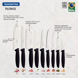Tramontina Plenus 9 Pieces Knife Set with Stainless Steel Blade and Black Polypropylene Handle