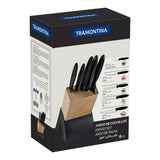 Tramontina Plenus 6-Piece Knife Set with Stainless-Steel Blades and Black Polypropylene Handles