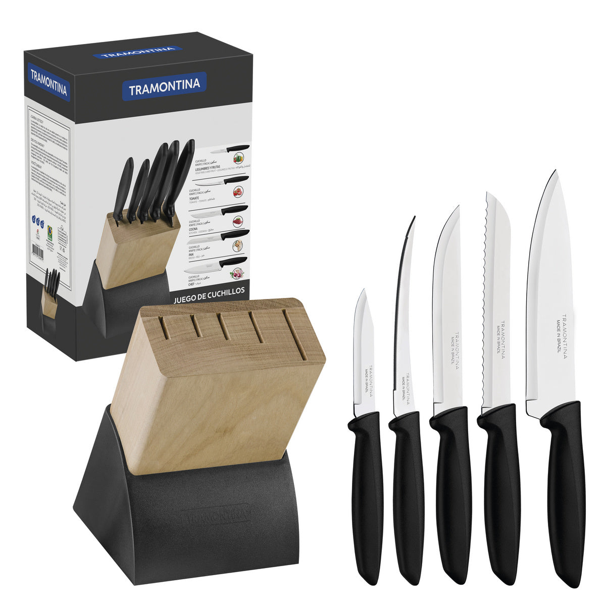 Tramontina Plenus 6-Piece Knife Set with Stainless-Steel Blades