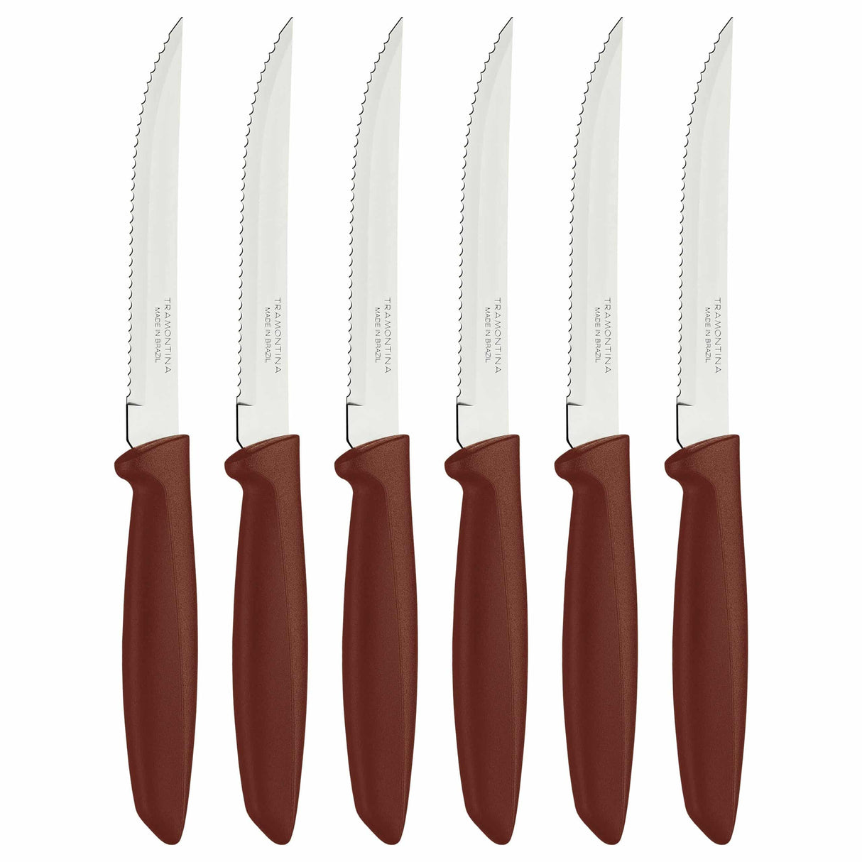 Plenus 6 Pieces Steak and Fruit Knife Set with Stainless Steel Blades and Polypropylene Handles