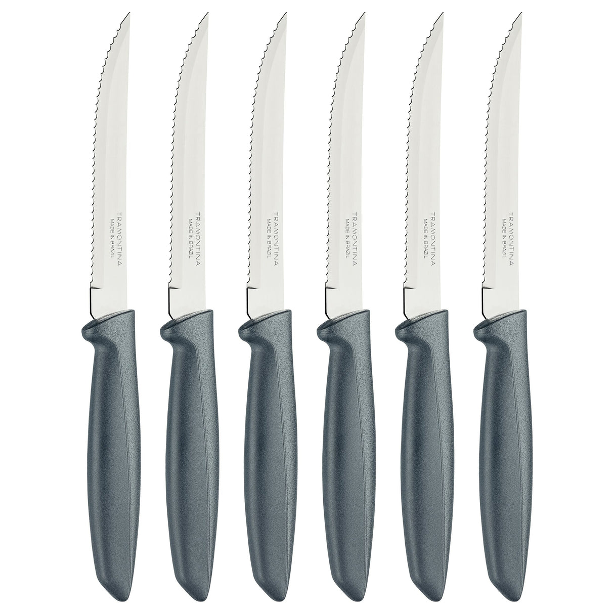 Plenus 6 Pieces Steak and Fruit Knife Set with Stainless Steel Blades and Polypropylene Handles