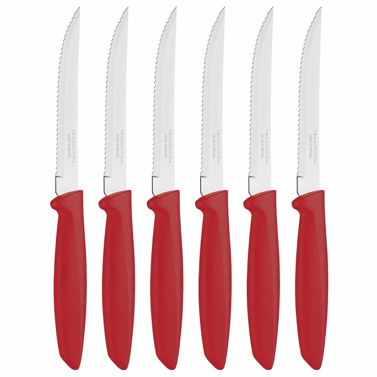 Plenus 6 Pieces Steak and Fruit Knife Set with Stainless Steel Blades and Polypropylene Handles