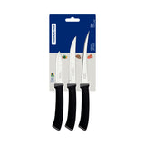 Tramontina Felice 3-Piece Knife Set with Stainless-Steel Blades and Black Polypropylene Handles