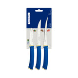 Tramontina Felice 3-Piece Knife Set with Stainless-Steel Blades and Blue Polypropylene Handles