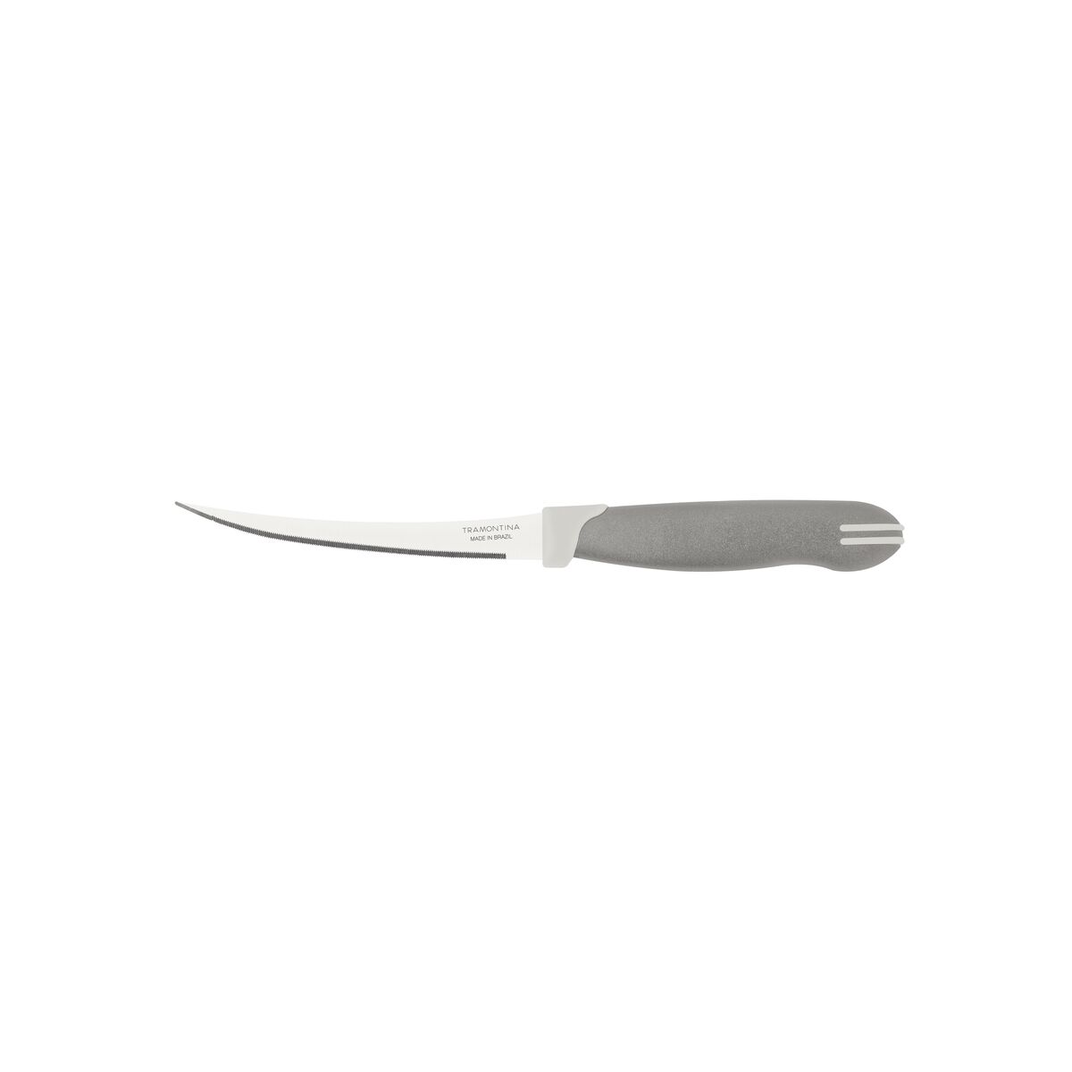 Tramontina Cor & Cor 02-Piece Tomato Knife Set with Stainless-Steel Blades and Grey and White Polypropylene Handles