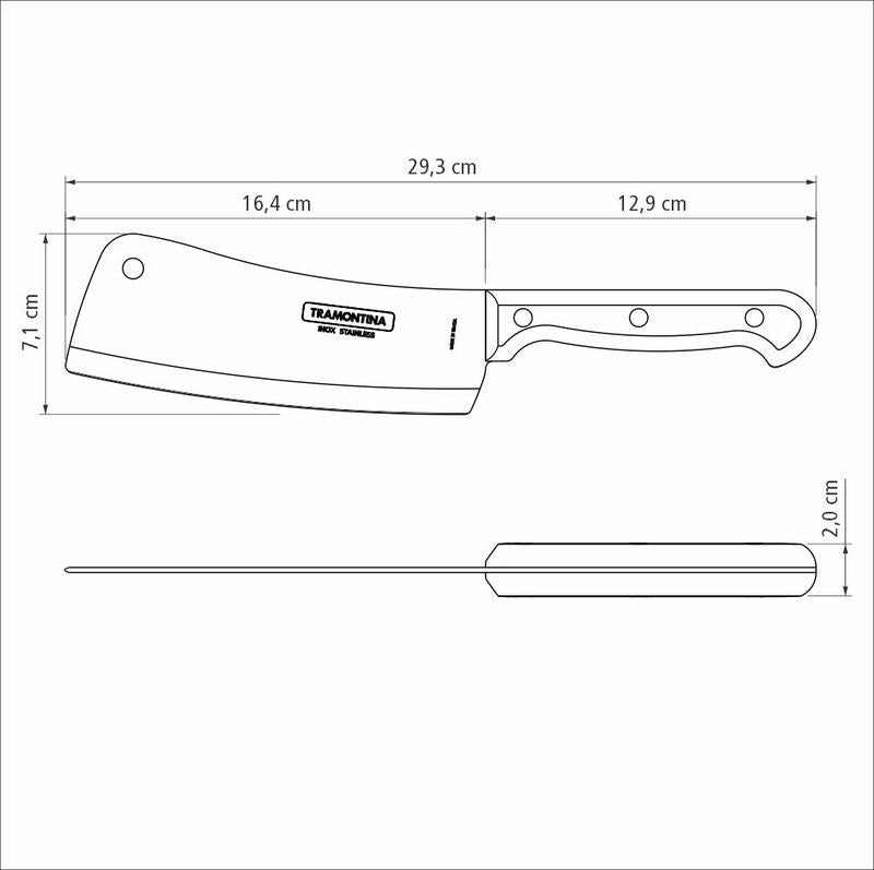 Tramontina Ultracorte 6 Inches Cleaver with Stainless Steel Blade and Black Polypropylene Handle
