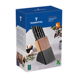 Tramontina Ultracorte 6 Pieces Knife and Block Set with Stainless Steel Blade and Black Polypropylene Handle