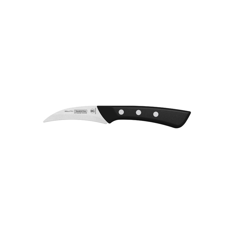 Tramontina Solutta Peeling Knife with Stainless-Steel Blade and Black Polycarbonate y fibra de vidrio Handle 3"