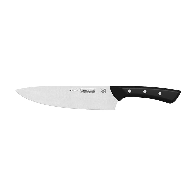 Tramontina Solutta Chef"s Knife with Stainless-Steel Blade and Black Polycarbonate Handle 8"
