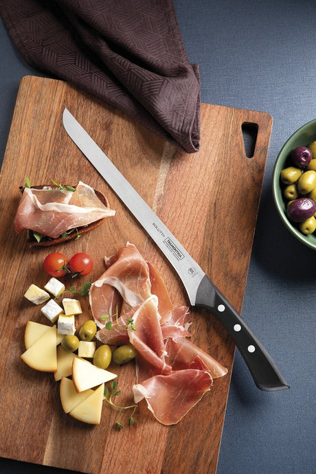 Tramontina Solutta Ham Knife with Stainless-Steel Blade and Black Polycarbonate Handle 10"