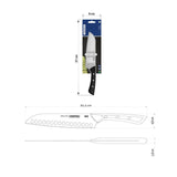 Tramontina Solutta Santoku Knife with Stainless-Steel Blade and Black Polycarbonate Handle 7"