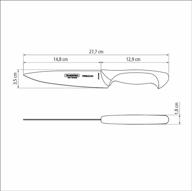 Tramontina Premium Utility Knife with Stainless Steel Blade and White Polypropylene Handle