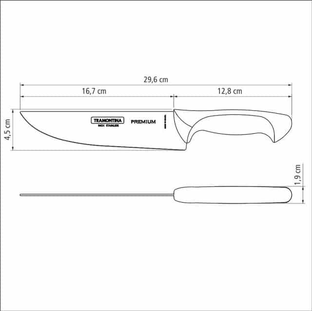 Tramontina Premium Utility Knife with Stainless Steel Blade and White Polypropylene Handle
