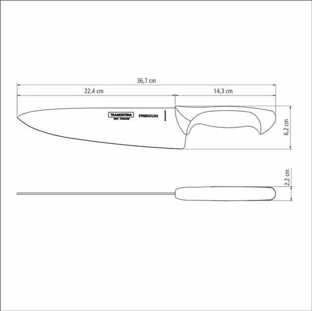 Tramontina Premium Chef Knife with Stainless Steel Blade and Polypropylene Handle