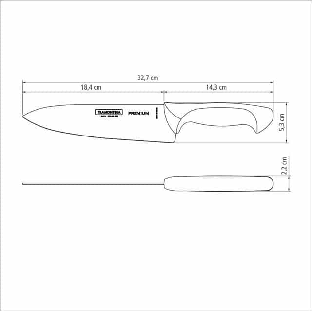 Tramontina Premium Chef Knife with Stainless Steel Blade and Polypropylene Handle