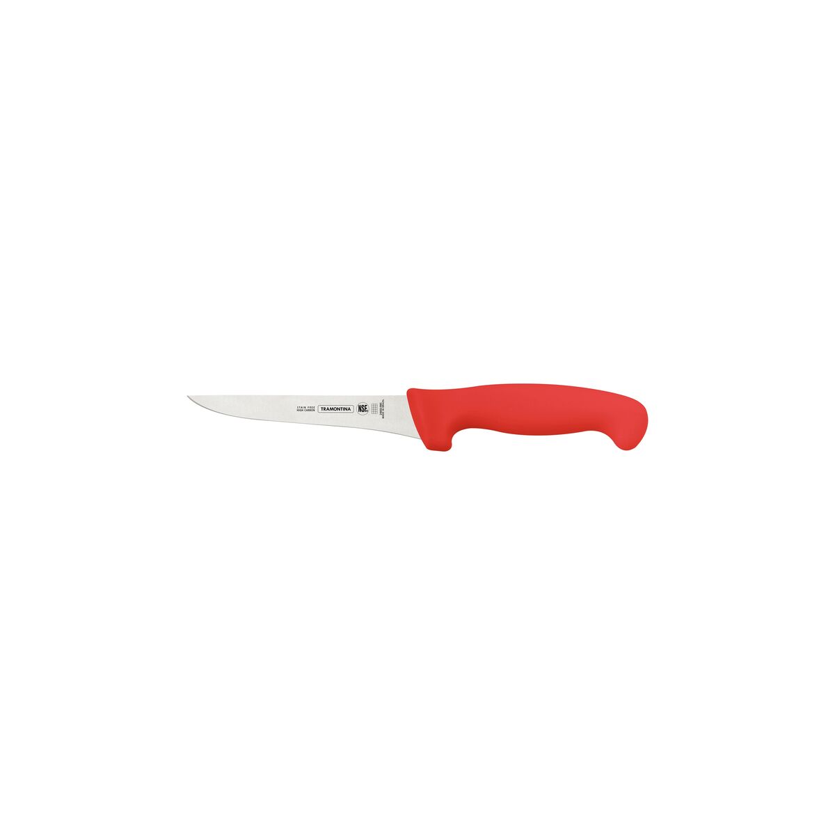 Tramontina Professional Boning Knife with Stainless Steel Blade and Red Polypropylene Handle 5"