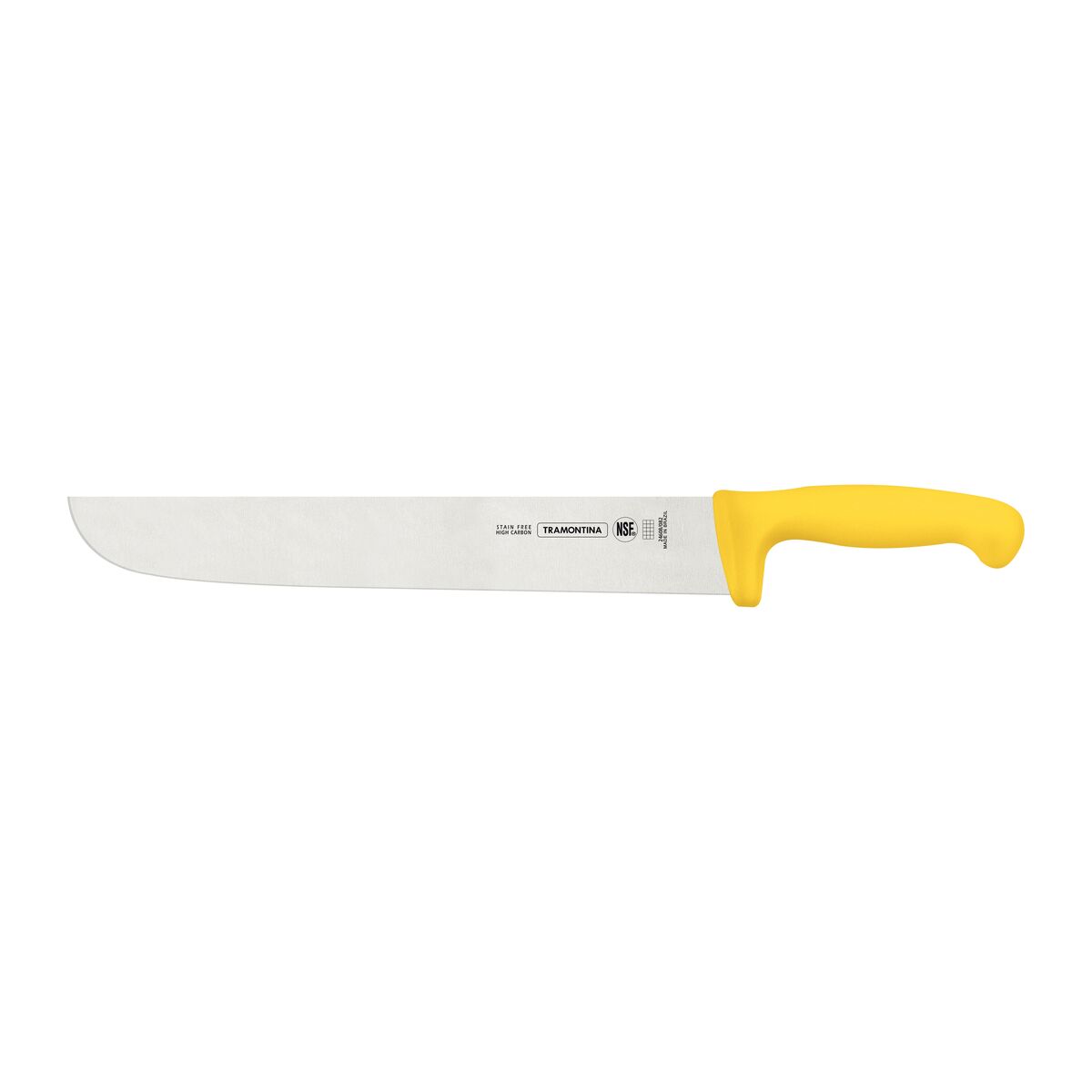 Tramontina Professional 12 Inches Meat Knife with Stainless Steel Blade and Yellow Polypropylene Handle with Antimicrobial Protection