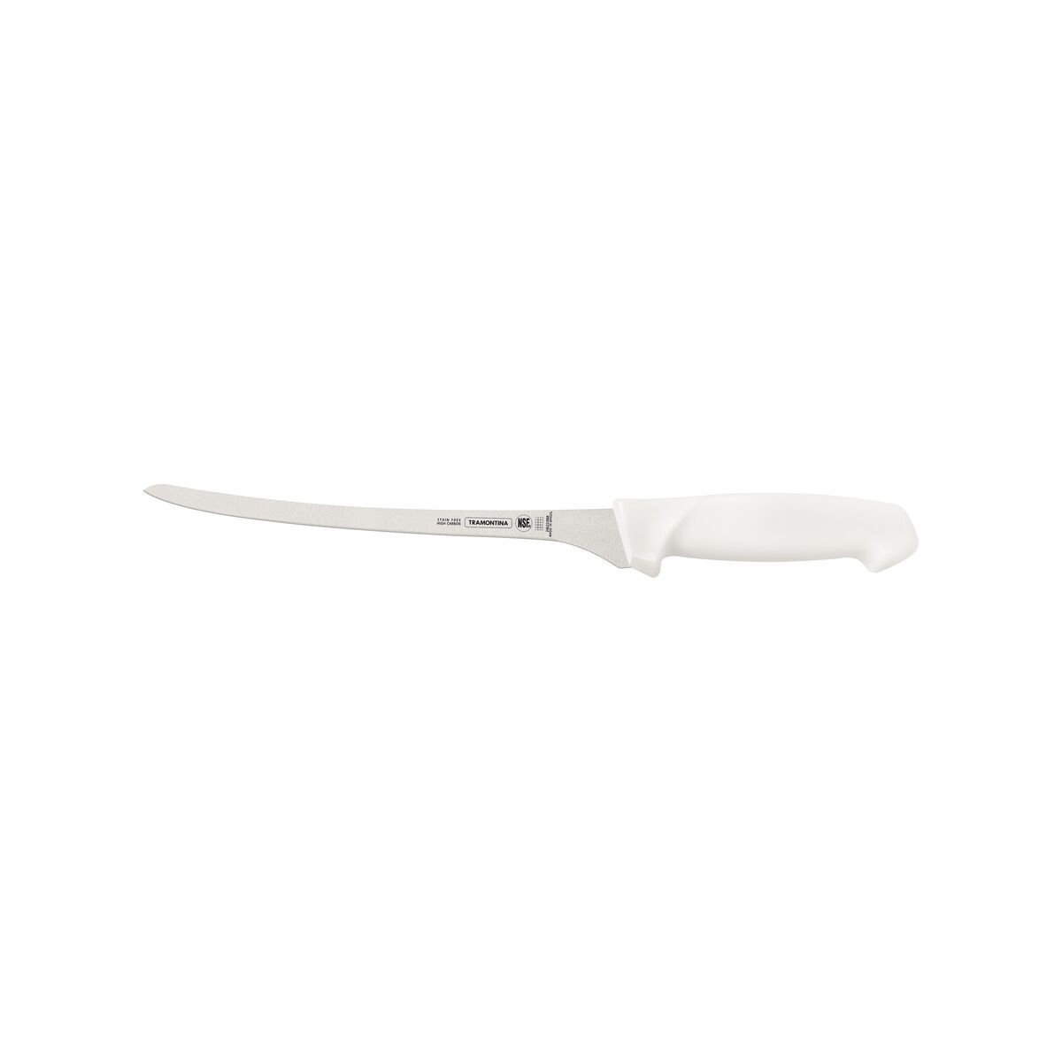 Tramontina Professional Fillet Knife with Stainless-Steel Blade and White Polypropylene Handle 8"