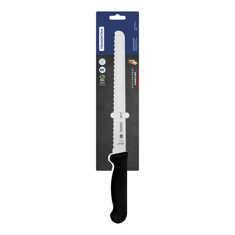 Tramontina Professional 10" Knife for Cold Cuts with Stainless-Steel Blade and Black Polypropylene Handle