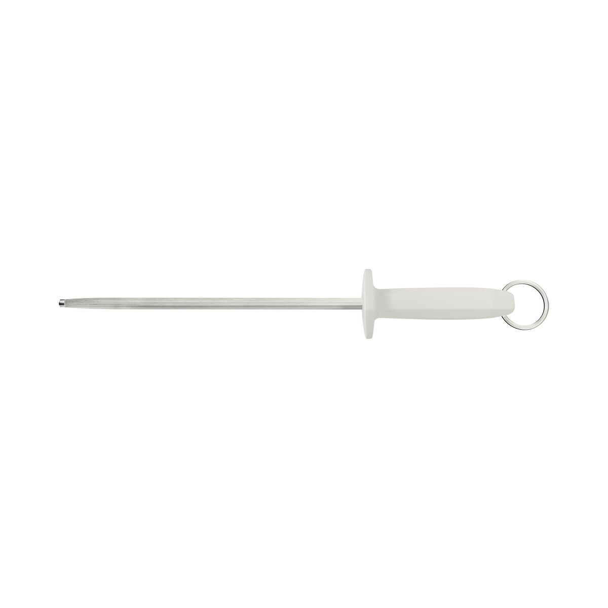 Tramontina Professional 10" Grooved Sharpener with carbon steel Rod and White Polypropylene Handle