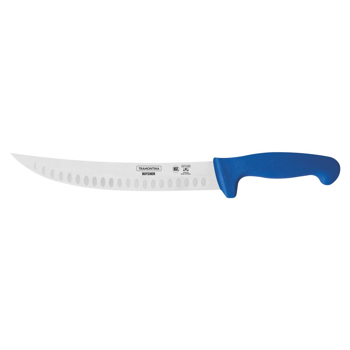 Tramontina Butcher Meat Knife with Stainless-Steel Blade and Blue Polypropylene Handle 10"