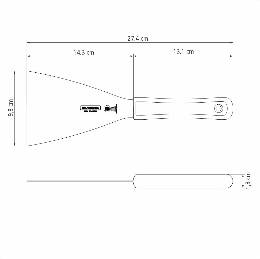 Tramontina Professional Bench Scraper with Stainless-Steel Blade and White Polypropylene Handle 5x4"