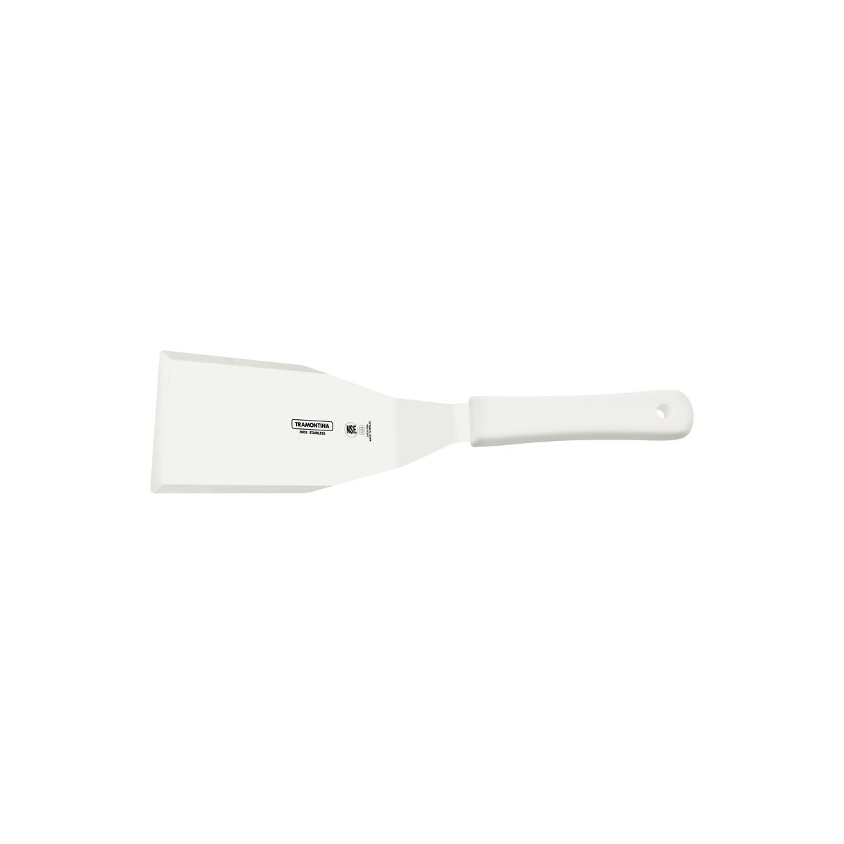 Tramontina Professional 6x3 Inches Hamburger Spatula with Stainless Steel Blade and White Polypropylene Handle