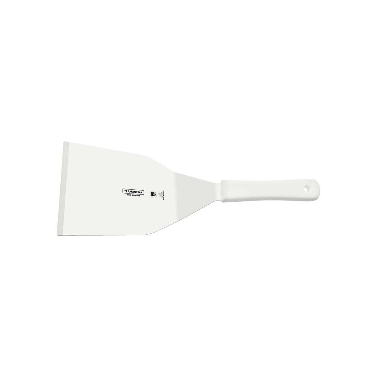 Tramontina Professional 7x4.1/4-inch Hamburger Spatula with Stainless Steel Blade and White Polypropylene Handle