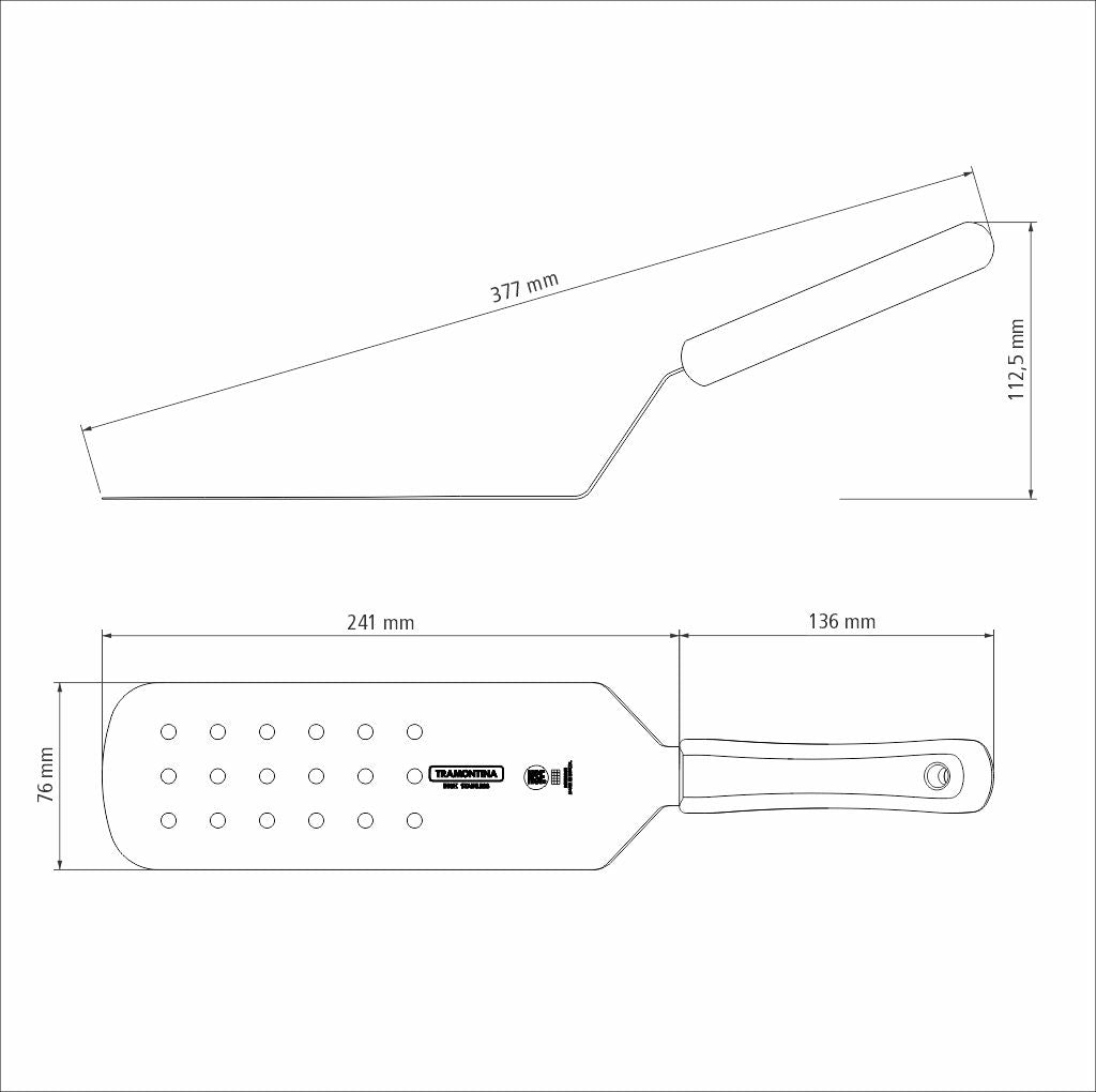 Tramontina Professional Master Frying Spatula with Stainless Steel Blade and White Polypropylene Handle 9x3"